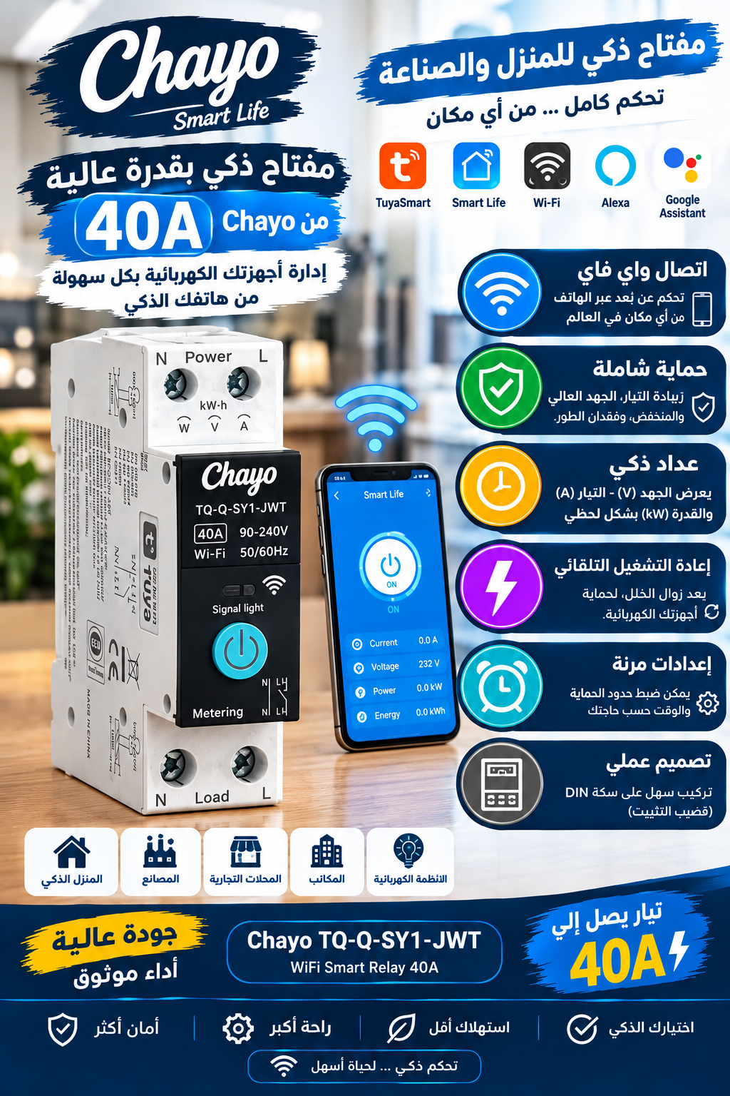 Interupteur Chayou 40A SMART